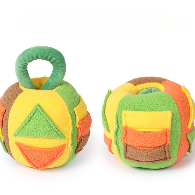 Interactive Snuffle Ball Dog Toy – Plush Squeaky Treat Dispenser for Nosework & Chewing Fun