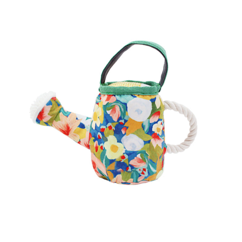 Floral Print Canvas Dog Chew Toy – Durable, Squeaky & Interactive Play