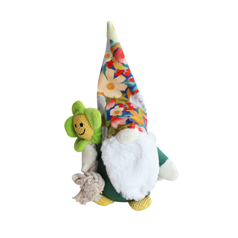 Floral Print Canvas Dog Chew Toy – Durable, Squeaky & Interactive Play