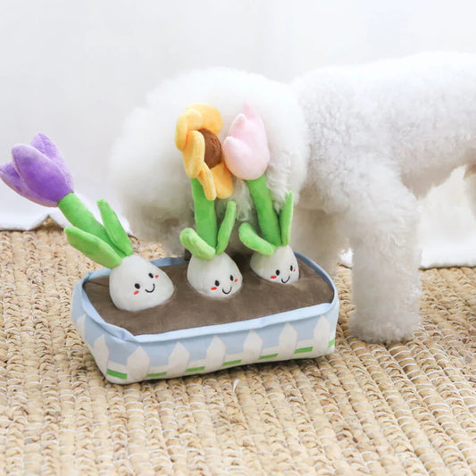 Valentine’s & Birthday Squeaky Plush & Snuffle Flower Dog Toy Set – Interactive Gift for Dogs