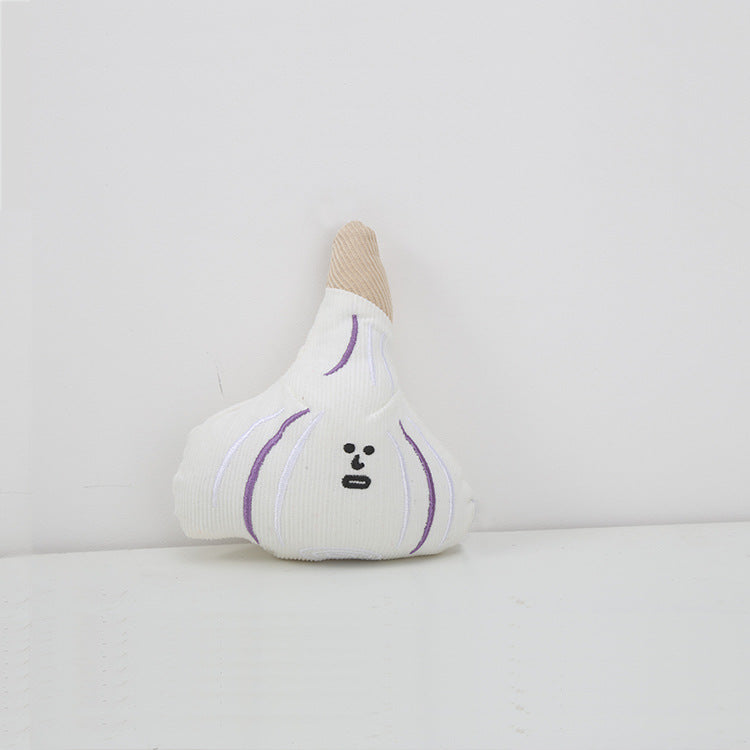 Worried Garlic Plush – Squeaky, Crinkle Chewable & Hidden Treat Dog Toy