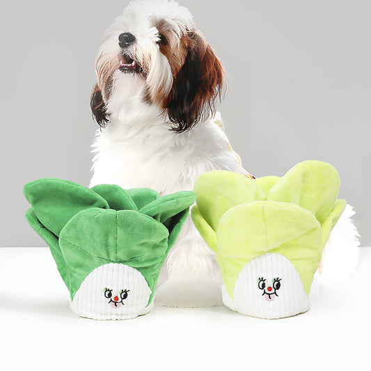 Plush Snuffle Vegetable Dog Toy – Crinkle Treat Hiding Fun