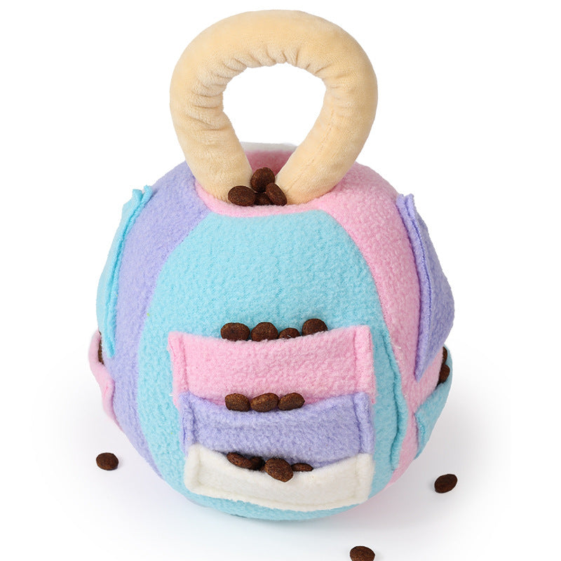 Interactive Snuffle Ball Dog Toy – Plush Squeaky Treat Dispenser for Nosework & Chewing Fun