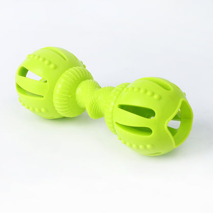 Durable Dumbbell Dog Chew Toy – Bite Resistant Interactive TPR Training & Dental Cleaning Toy for Small & Medium Dogs