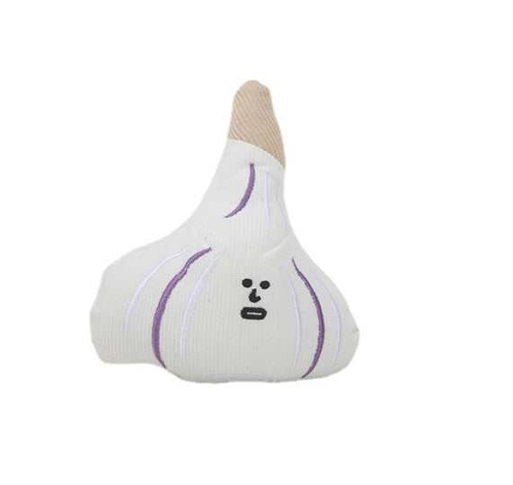 Worried Garlic Plush – Squeaky, Crinkle Chewable & Hidden Treat Dog Toy