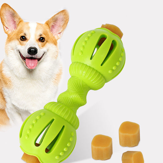 Durable Dumbbell Dog Chew Toy – Bite Resistant Interactive TPR Training & Dental Cleaning Toy for Small & Medium Dogs