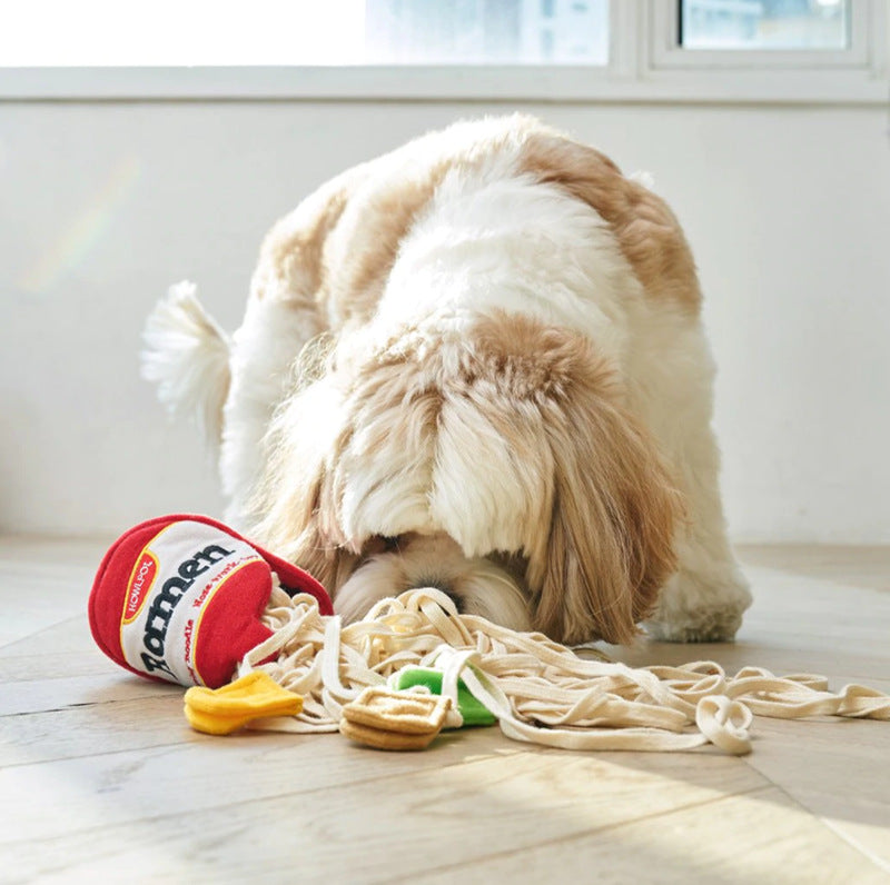 Interactive Ramen Cup Snuffle Toy – Treat Hiding & Tugging Fun for Dogs