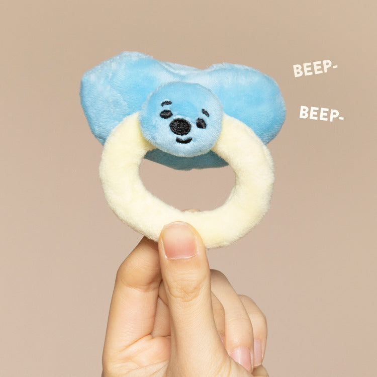 Chupete, biberón y sonajero interactivos de peluche: diversión para mascotas con chirridos y golosinas escondidas
