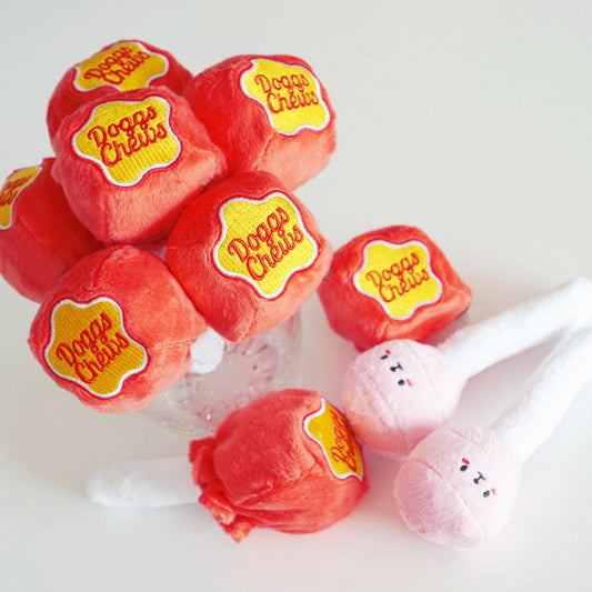 Juguete para perros Snuffle Lollipop: peluche masticable con dispensador de golosinas para divertirse buscando comida