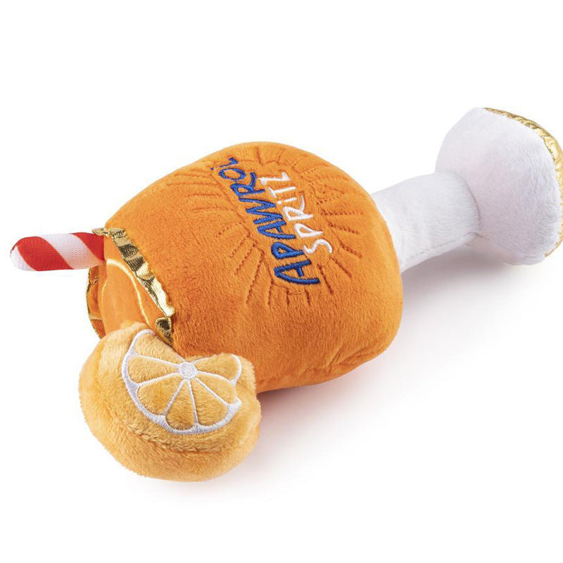 Apawrol Spritz Plush Dog Toy – Squeaky Cocktail Fun for Stylish Pups & Summer Vibes
