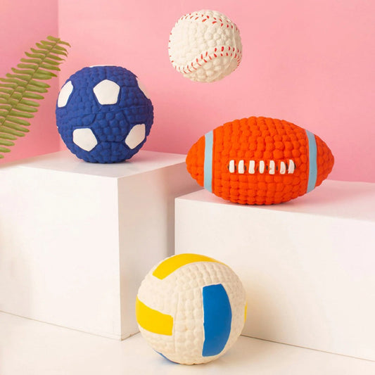 Durable Squeaky Latex Dog Ball – Soft & Chewable Toy for Dental Cleaning, Interactive Play & Fetch