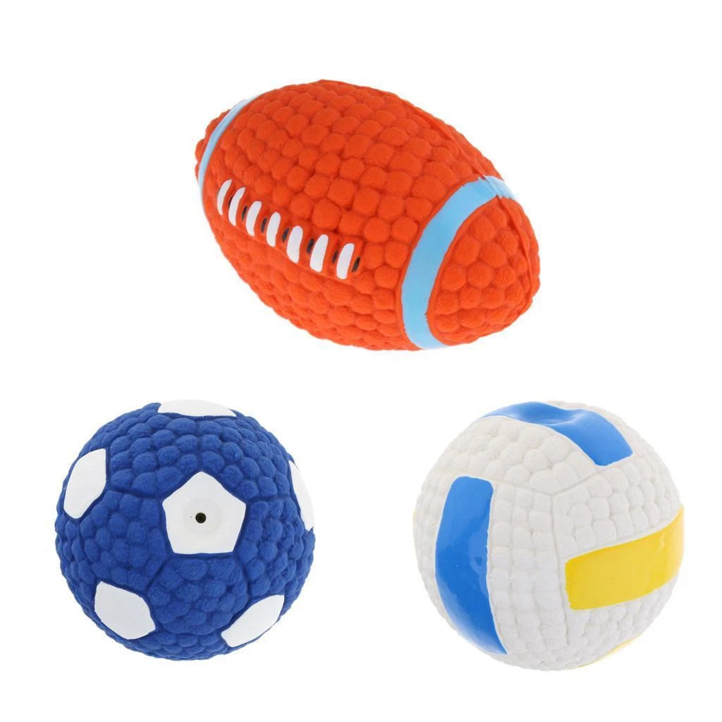 Durable Squeaky Latex Dog Ball – Soft & Chewable Toy for Dental Cleaning, Interactive Play & Fetch