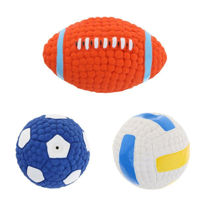 Durable Squeaky Latex Dog Ball – Soft & Chewable Toy for Dental Cleaning, Interactive Play & Fetch
