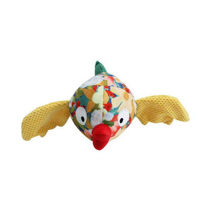 Floral Print Canvas Dog Chew-Resistant Squeaky Toy
