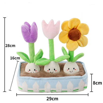 Valentine’s & Birthday Squeaky Plush & Snuffle Flower Dog Toy Set – Interactive Gift for Dogs