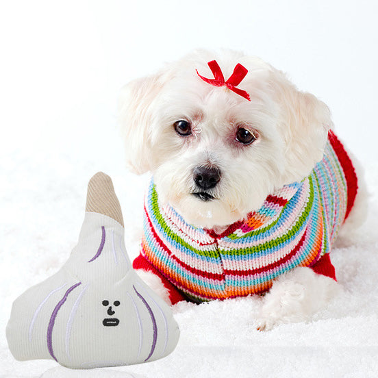 Worried Garlic Plush – Squeaky, Crinkle Chewable & Hidden Treat Dog Toy