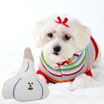 Worried Garlic Plush – Squeaky, Crinkle Chewable & Hidden Treat Dog Toy