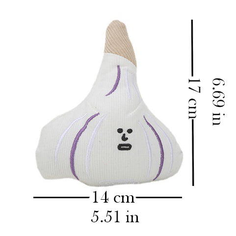 Worried Garlic Plush – Squeaky, Crinkle Chewable & Hidden Treat Dog Toy