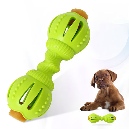 Durable Dumbbell Dog Chew Toy – Bite Resistant Interactive TPR Training & Dental Cleaning Toy for Small & Medium Dogs