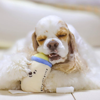 Chupete, biberón y sonajero interactivos de peluche: diversión para mascotas con chirridos y golosinas escondidas