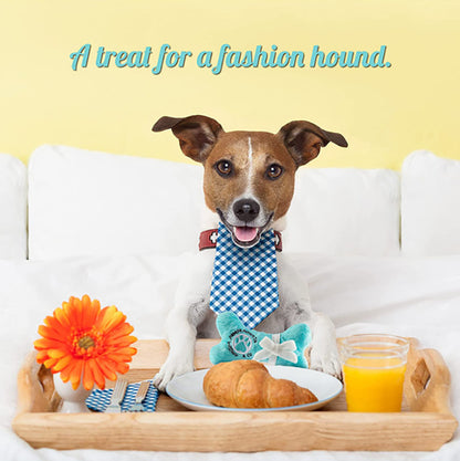 Juguete para perros Blue Sniffany Bone: peluche chirriante para cachorros con estilo