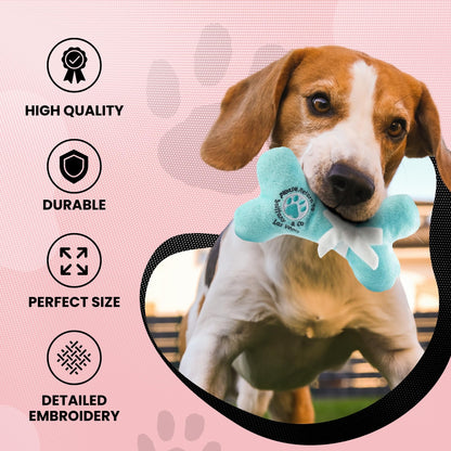 Juguete para perros Blue Sniffany Bone: peluche chirriante para cachorros con estilo